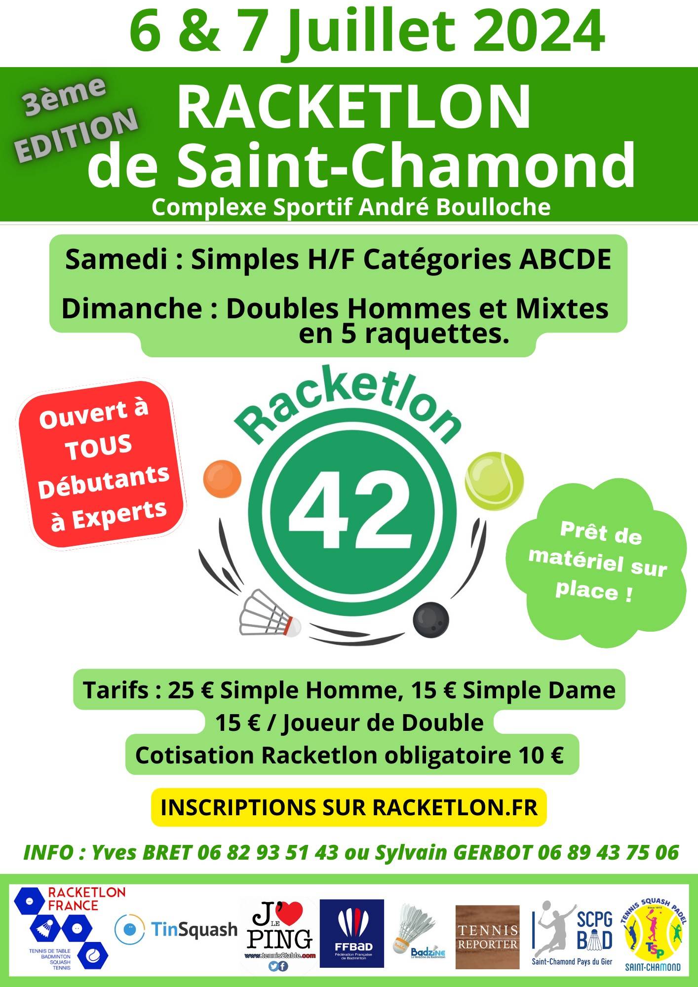 Affiche de 3 ème Racketlon 42 St Chamond